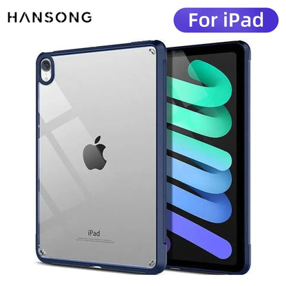 Silicone Transparent Case for iPad Pro 11", Air 4/5 (10.9"), Mini 4/5/6 & iPad 7/8/9/10th Gen (9.7"–10.5") Cover Funda