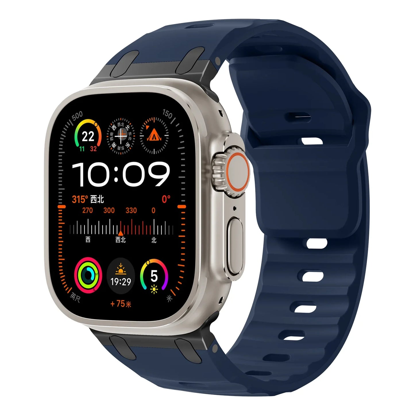 Sport Silicone & Stainless Steel Strap for Apple Watch — Fits Ultra 2 & Series 10/9/8/7/SE (44–49mm)