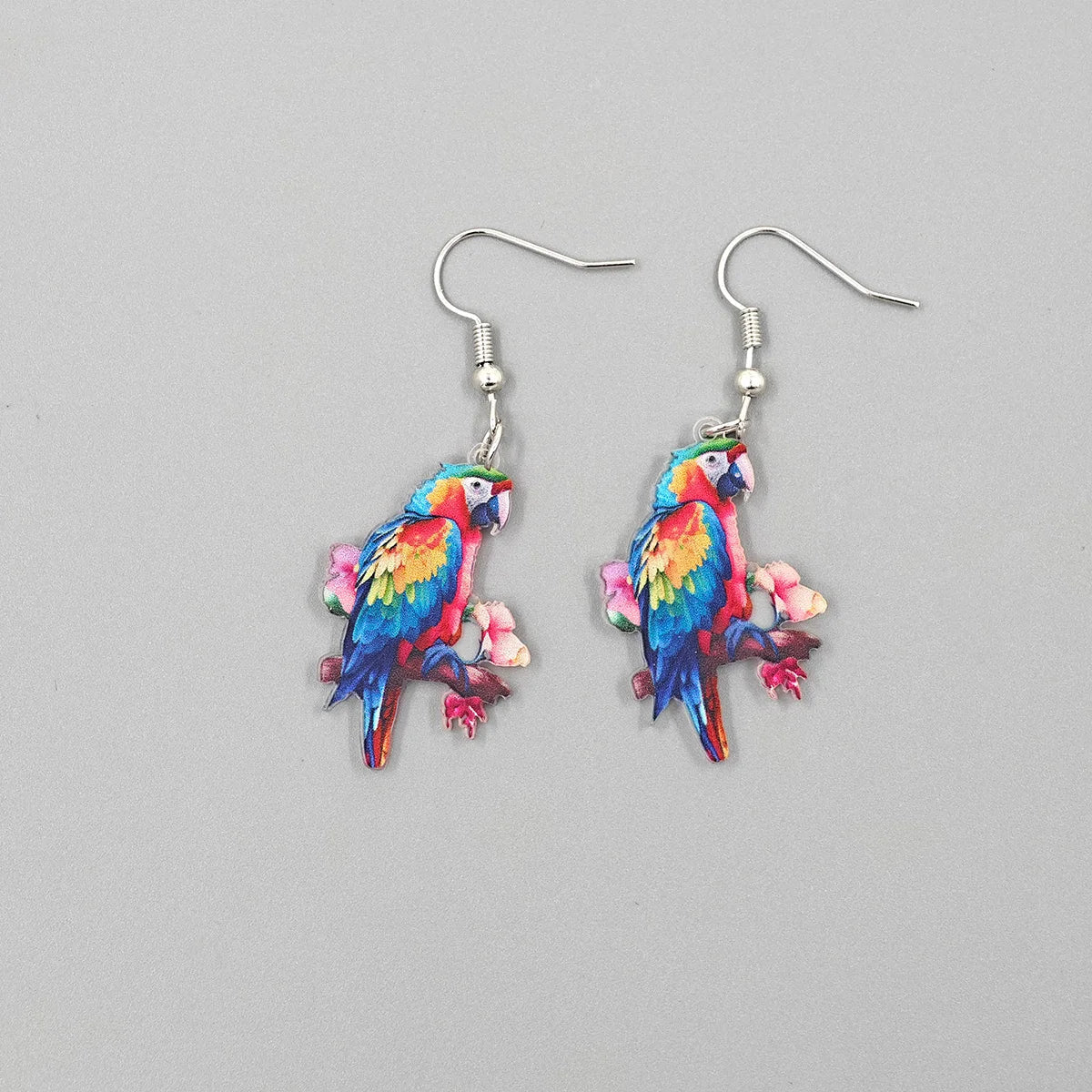 2024 Trendy Colorful Bird Acrylic Earrings – Retro Fashion Jewelry for Women