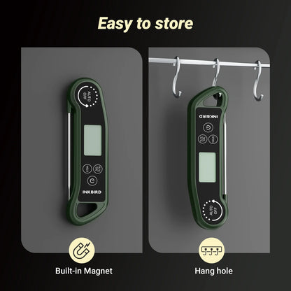 INKBIRD RHT-11K Instant Read Meat Thermometer – 0.5s Fast Response, ±0.3°C Accuracy, IPX5 Waterproof Digital BBQ Cooking & Baking Thermometer with LCD Backlight