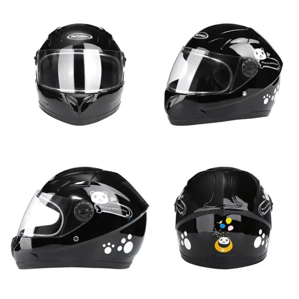 New Cute Children’s Full Face Helmet – Safety Bike & Motorcycle Helmet for Kids, Adjustable for Outdoor Sports, Four Seasons Protection