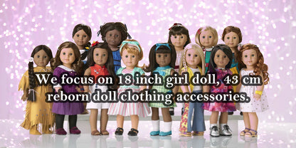 18-Inch Girl Doll Halloween Dress – Wednesday Outfit for 43–45cm American Girl Dolls, Skirt & Toy Gift Set
