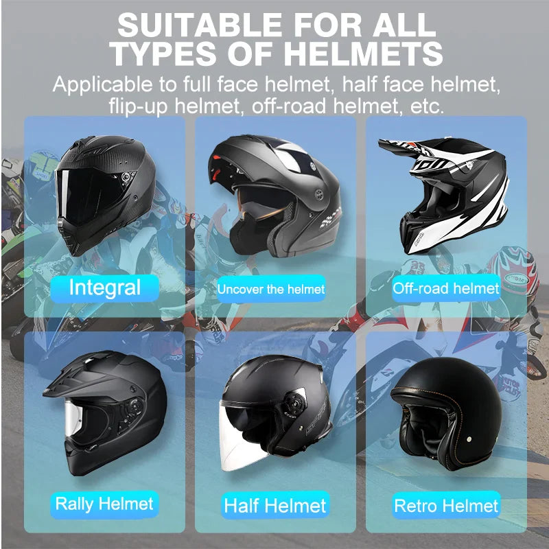 MAXTO M3 Motorcycle Helmet Bluetooth Headset — 1080P WiFi Video Recorder, Waterproof Intercom for 6 Riders, 1000m Range