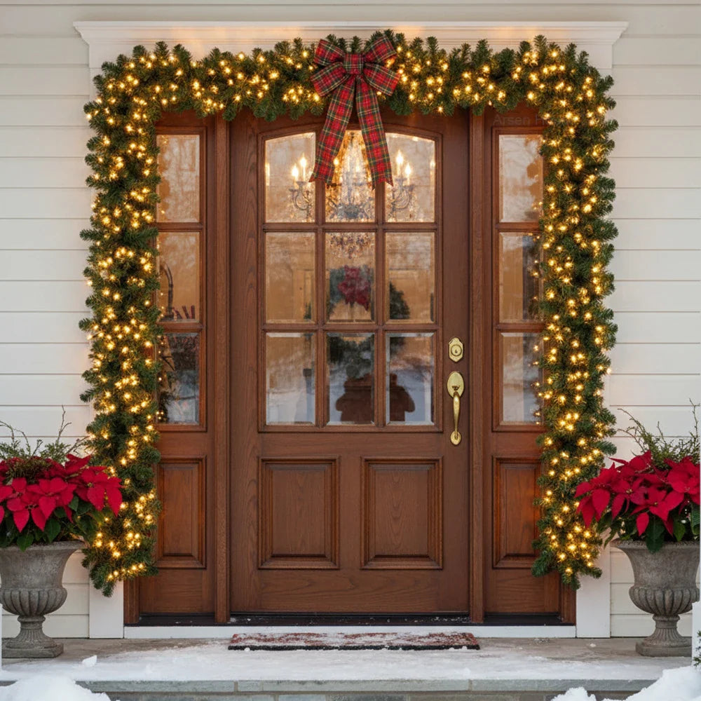 2.7M Christmas Garland – Artificial Pine Rattan Wreath for Tree, Home, Wall, Door & Fireplace Decor