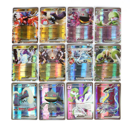 60-100Pcs English Pokemon Cards – Holographic EX, Vstar, Vmax, GX, Charizard, Mewtwo & Evolution Combos