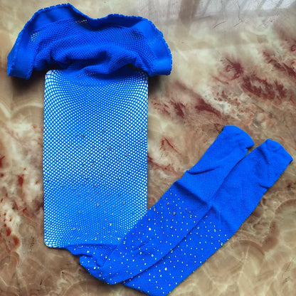 Summer Kids Sparkling Fishnet Pantyhose — Tight Fitting Diamond Hollow Latin Dance Leggings for Girls