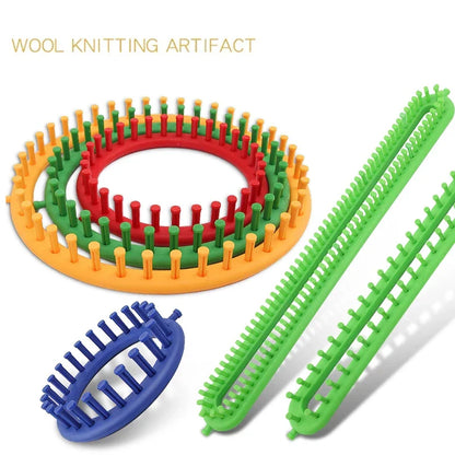 Knitting Loom Machine: Rectangle & Round Weaving Tool for DIY Handmade Crafts - Stitch Scarves, Sweaters, Hats, Shawls, TJ4905