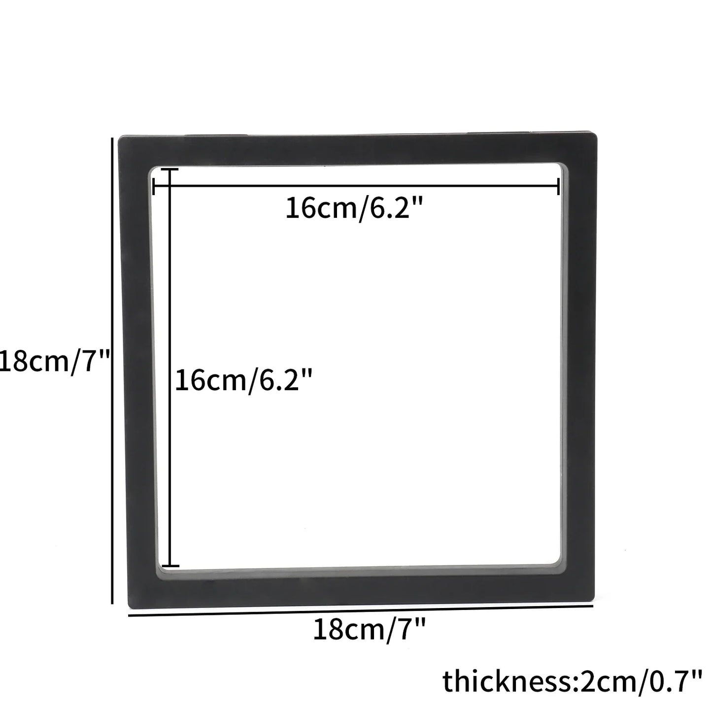 Black 3D Floating Display Case – Free-Standing Jewelry Storage for Rings, Earrings, Necklaces