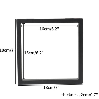Black 3D Floating Display Case Frame – Free-Stand Suspension Membrane Jewelry Storage Box for Rings, Earrings & Necklaces