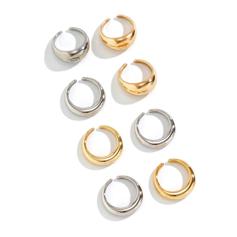 8Pcs/Set Creative Water Drop Rings for Women – Vintage Geometric Adjustable Open Finger Rings, Couple Wedding Accessories