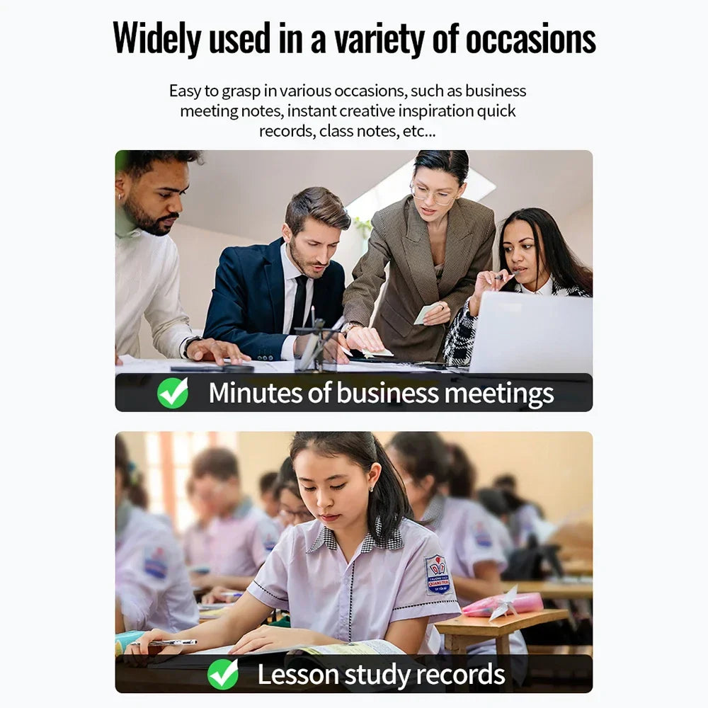 Digital Voice Recorder Pen — Professional Audio WAV Recording, Rechargeable Dictaphone & MP3 Player