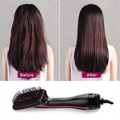 One-Step Negative Ion Hair Dryer Brush - Hot Air Comb for Curling, Straightening & Wet-Dry Styling