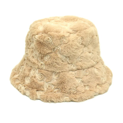 Women’s Winter Bucket Hat – Fashion Leopard Panama, Warm Vintage Faux Fur Fisherman Cap