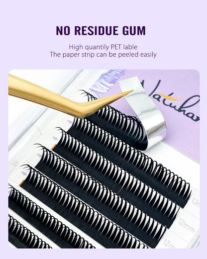 NATUHANA 0.07mm Wet Eyelash Extensions – Manga Wispy Spikes & Premade Fans for Cosplay & Volume