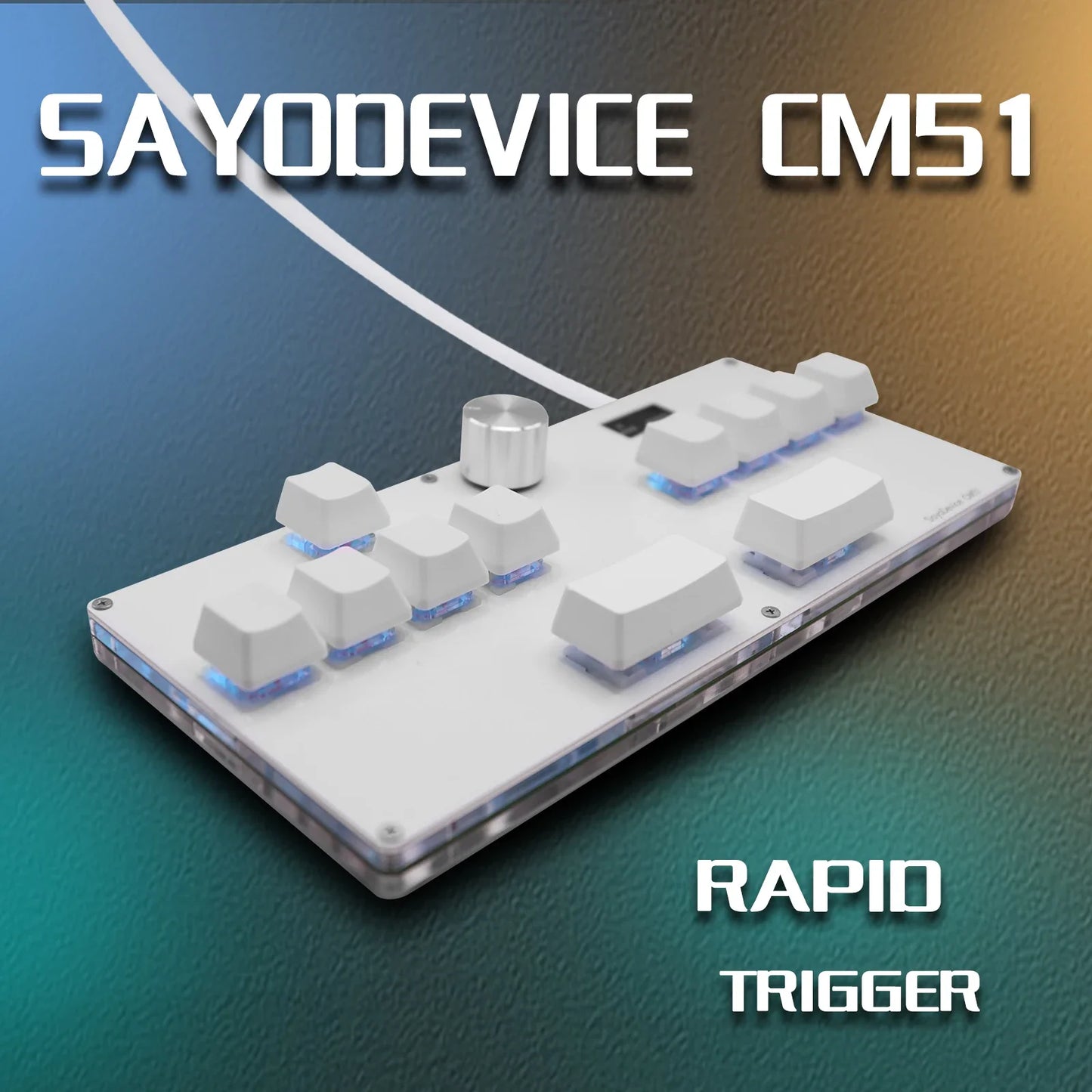 CM51 SayoDevice OSU DJ MAX Keyboard - Magnetic Outemu/Gateron Switches with Knob, Screen, & Shortcut Features