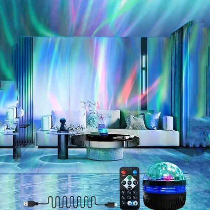 LED Starry Sky Aurora Projector - RGB Galaxy Night Light with Remote Control for Bedroom Home Party Decor