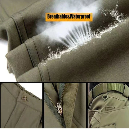 Men’s Fleece Softshell Cargo Pants M–5XL – Winter Outdoor Hiking, Fishing, Climbing & Camping Tactical Trousers