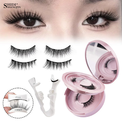 Magnetic Eyelashes Set – 3D Mink Reusable False Lashes 1/2 Pairs with Tweezers, Natural Long Makeup Kit