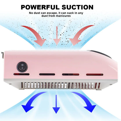 Nail Dust Collector – Powerful Manicure Vacuum Cleaner with Filter, Nail Extractor Fan for Nail Art Tools