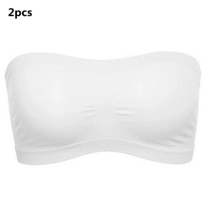Women’s Sexy Strapless Crop Top Bra – Breathable Mesh Bandeau, Invisible No-Pad Summer Brassiere
