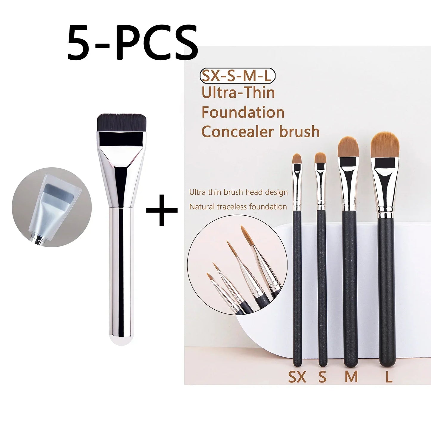 Ultra Thin Foundation Brush – Lightweight Flat Contour Brush for Blending Foundation, Cream, and Makeup