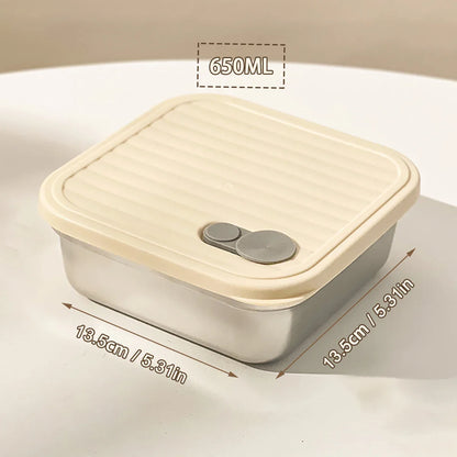 WORTHBUY 304 Stainless Steel Lunch Box with Lid — Portable Leak-Proof Stackable Bento Box for Fruit, Salad, and Food Storage, Ideal for Students