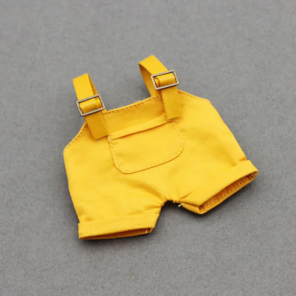 17cm Labubu Doll Clothes Set - Macaron Overalls with Color-Matched Accessories for Dolls