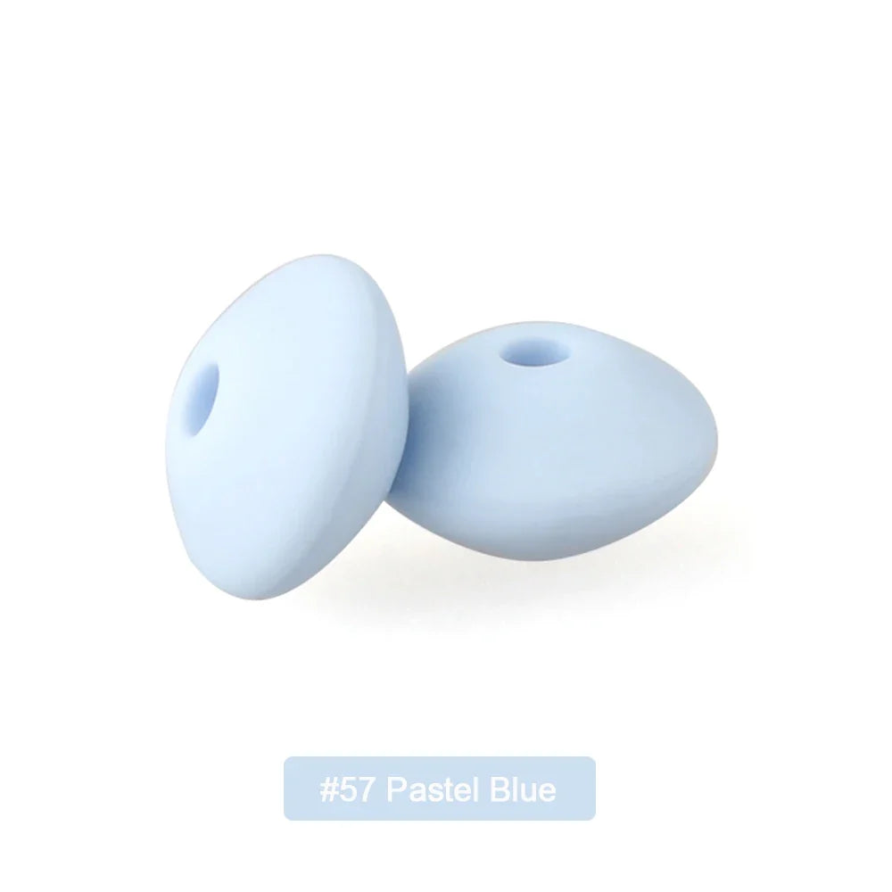 100/50/20Pcs Silicone Lentil Beads - 12mm BPA Free Loose Spacer Beads for DIY Jewelry Making Bracelets Necklaces Keychains