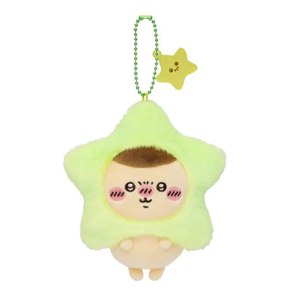 Chiikawa Star Wish Plush Keychain — Cute Usagi Hachiware Flying Squirrel with Star Pendant Stuffed Toy Gift