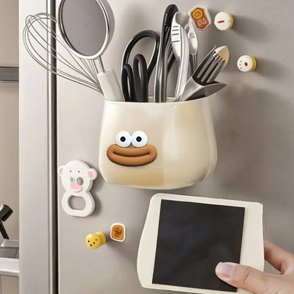 Magnetic Desktop Storage Box - Multi-Functional Pen Holder & Organizer for Home Office Kitchen Bathroom