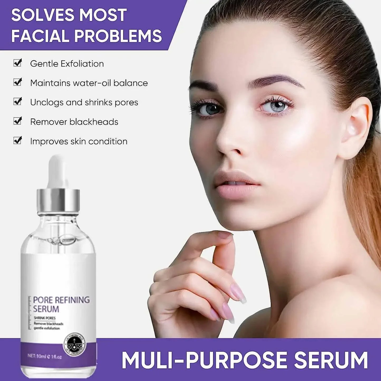 Pore Shrinking Serum – Facial Essence for Large Pore Removal, Tightening, Repairing, and Firming Skin Care