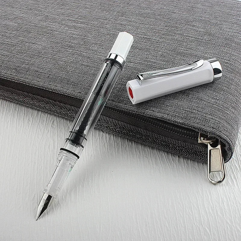 3059 Piston Fountain Pen – High-Quality Transparent Resin with EF/F Nib (0.38/0.5mm) for Business & Gift