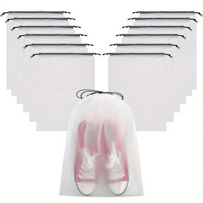 5/10/20PCS Portable Drawstring Shoe Storage Bags — Waterproof Transparent Eco Travel & Makeup Organizer Bags