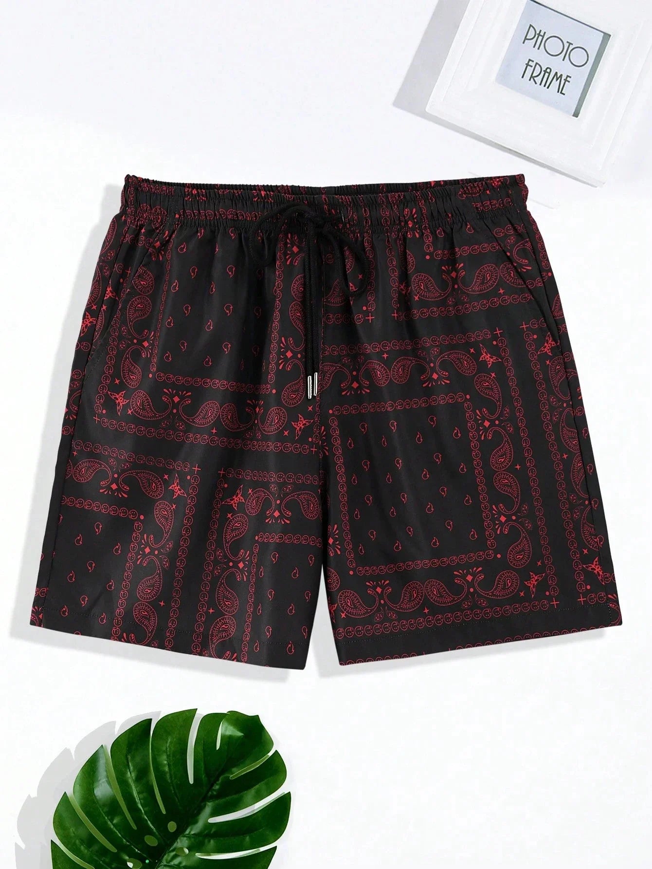 Trendy Bandana Graphic Beach Shorts - Men’s Summer 3D Printed Swim Trunks
