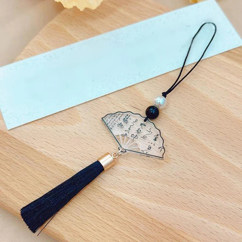 Chinese Style Phone Lanyard - Retro Tassel Anti-Lost Strap with Keychain & Bag Charm