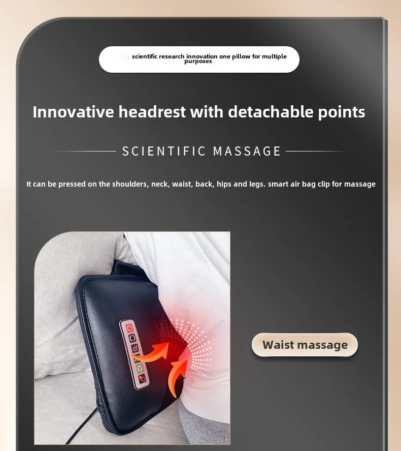 Upgraded Large Area Heated Neck Massager – Vibration Airbag Full Body Massage Mat with Lumbar Traction and Remote Control