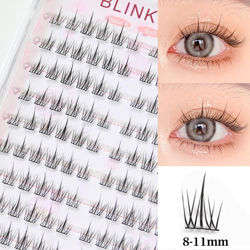 Large Capacity Girls’ Glue-Free False Eyelashes – Natural Wispy Reusable Bottom & Top Lashes, Easy Apply