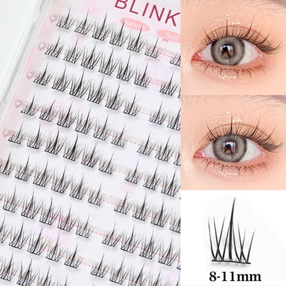 Large Capacity Girls’ Glue-Free False Eyelashes – Natural Wispy Reusable Bottom & Top Lashes, Easy Apply