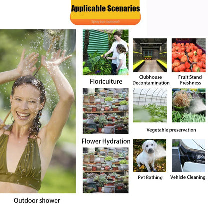 4/8L Portable Shower for Camping - Outdoor Shower with 3m Hose, Multi-Function Sprayer for Traveling, Hiking, Car Wash, and Irrigation