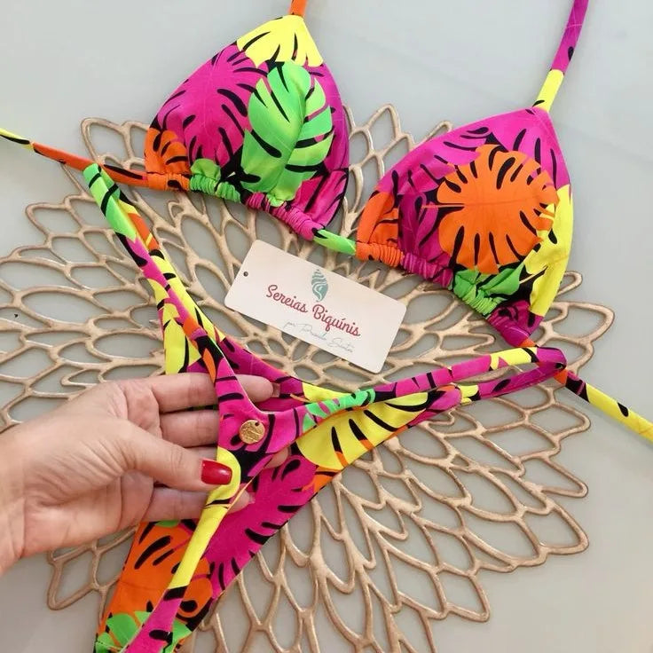 Women’s Bikini Split Print Swimwear – Sexy G-String Beach Set for Summer Holiday & Vacation Wear