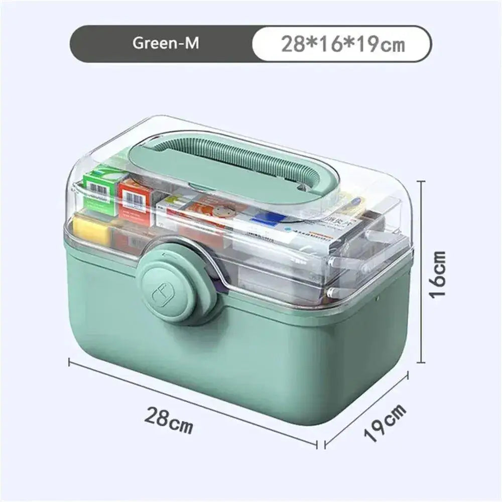 Large Capacity Family Medicine Organizer Box – Portable Plastic First Aid Kit & Home Medicine Storage Organizer