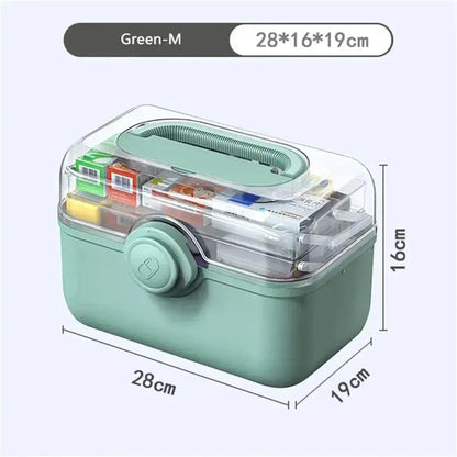 Large Capacity Family Medicine Organizer Box – Portable Plastic First Aid Kit & Home Medicine Storage Organizer
