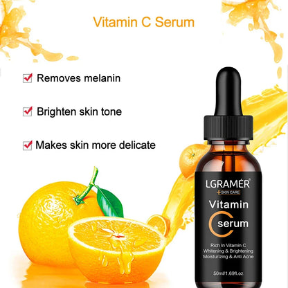 Vitamin C Facial Essence with Hyaluronic Acid – Dark Spot Remover, Moisturizing & Anti-Aging Skin Repair Serum, 50ml