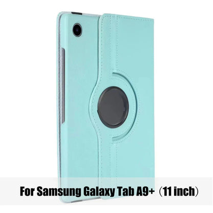 Samsung Galaxy Tab A9+ (11-inch) 2023 Case – PU Leather Cover with Sleep/Wake Function, 360° Rotating Stand & Protective Shell