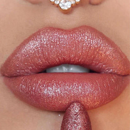 6 Colors Glitter Metallic Lipstick – Waterproof, Long-Lasting Diamond Pearlescent Lip Gloss for Moisturizing Sexy Lips
