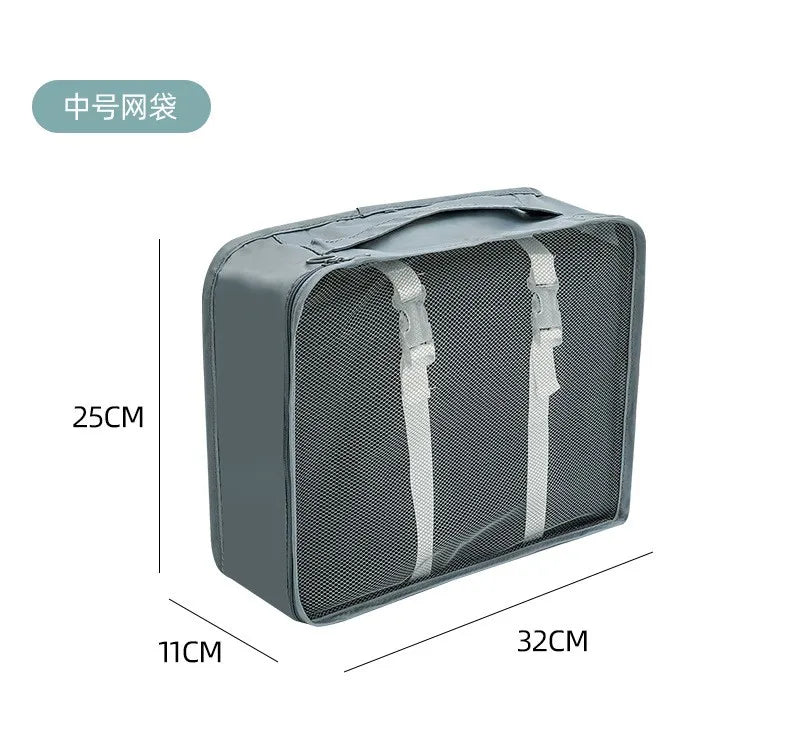 7/8/9/10-Pcs Travel Organizer Set — Portable Packing Cubes for Luggage, Clothes & Shoes, Foldable Storage Bags