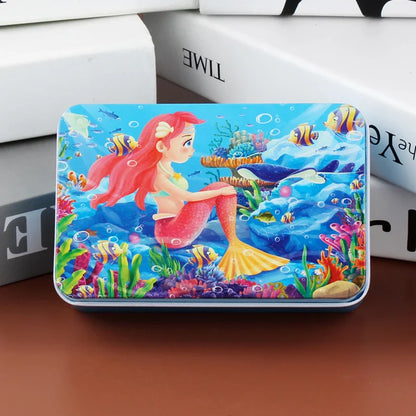 60PCS Cartoon Jigsaw Puzzle with Metal Box – Kids Educational Animal & Vehicle Puzzle Game
