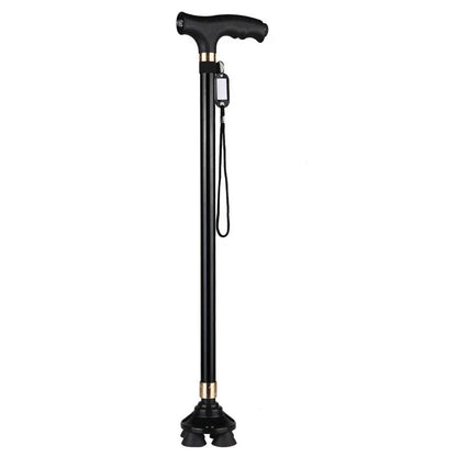 Non-Slip Retractable Walking Cane for Elderly – Aluminum Alloy Multifunctional Stick with LED Light for Seniors