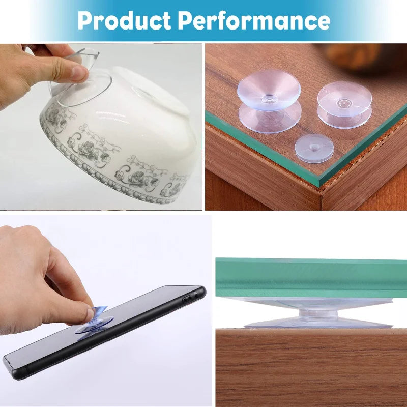5/20PCS Double-Sided Plastic Suction Cup Pads - Non-Slip Clear Vacuum Suckers for Glass, Car Windows, Table Tops, DIY Soap Holders