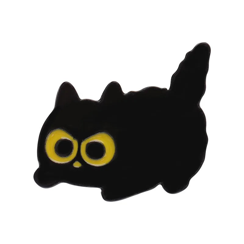 Cute Black Cat Enamel Pin – Tiny Cartoon Animal Metal Brooch Badge Jewelry Accessory Gift